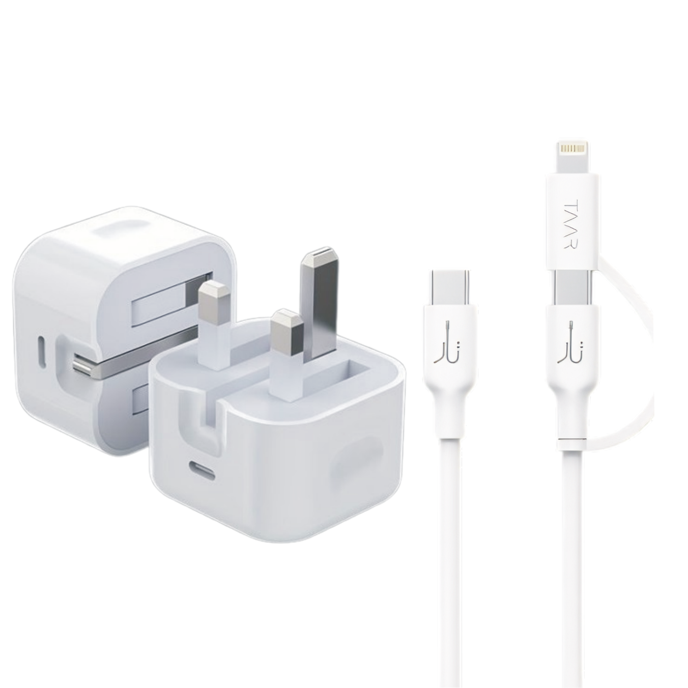 Iphone Power Adapter + 2 in 1 Cable